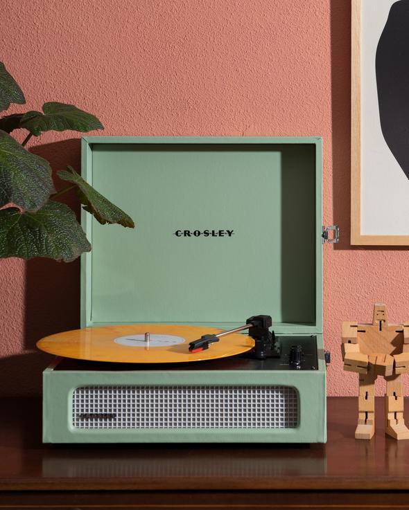 Image of Crosley Voyager Portable Record Player with Bluetooth Receiver Light Green